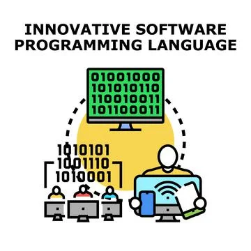 Innovative software programming language development concept イラスト素材