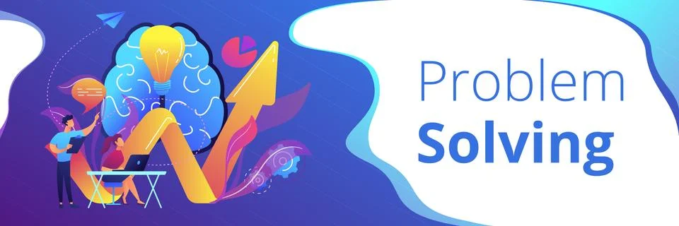 Innovative solution concept banner header. Stock Illustration