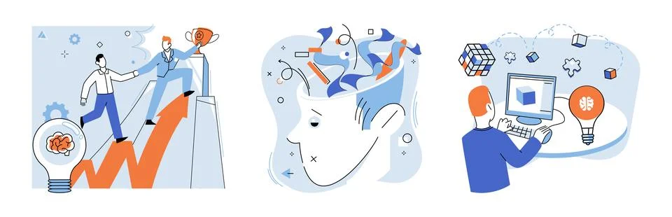 Innovative solution. Intelligence dances with creativity, choreographing イラスト素材