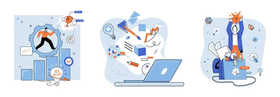 Innovative solution. The symphony success echoes harmonies innovation Stock Illustration