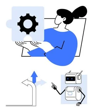 Innovative Solutions and Automation Enhancing Decision-Making with Technolo.. Illustrazione stock