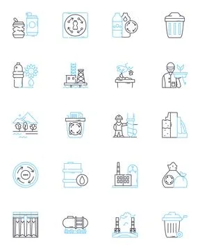 Innovative solutions linear icons set. Creative, Cutting-edge, Inventive Stock Illustration