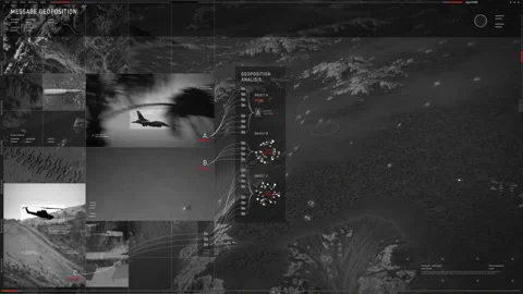 Innovative Spy Phantom Search System Tracking Enemy Army Air Base Position Stock Footage 168419146