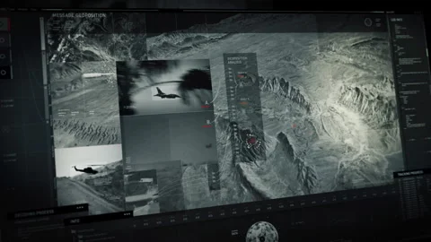 Innovative Spy Software Interface Establishing Satellite Network Connection Stock Footage 271576469