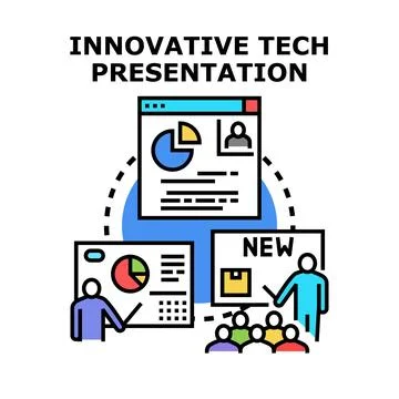 Innovative tech presentation developing new business strategy Stock-Illustration