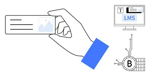Innovative Technologies in Digital Learning and Cryptocurrency Integration Illustrazione stock