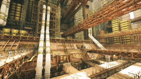 Innovative technologies evaluate massive scaffolds with detailed visual analysis Stock Footage 338337037