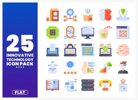 Innovative Technology Icons Collection Stock Illustration