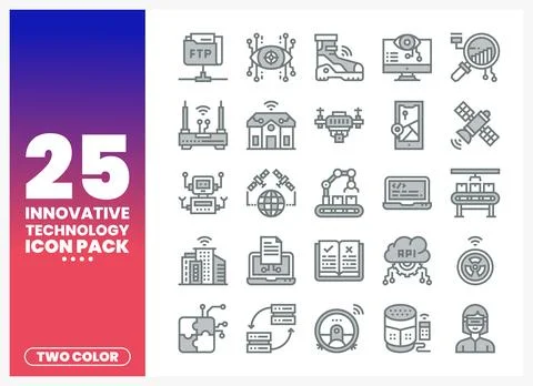 Innovative Technology Icons for Digital Design Stock Illustration