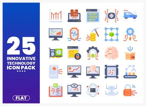 Innovative technology icons for digital design and web development Stock Illustration