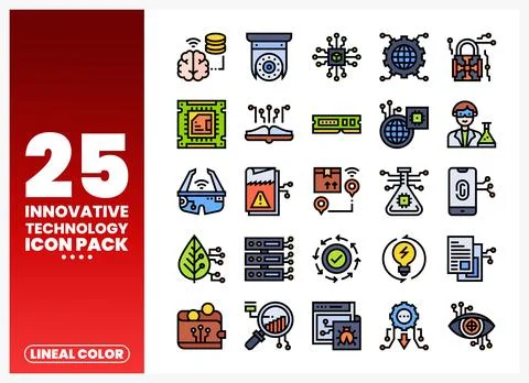 Innovative Technology Icons 库存插图