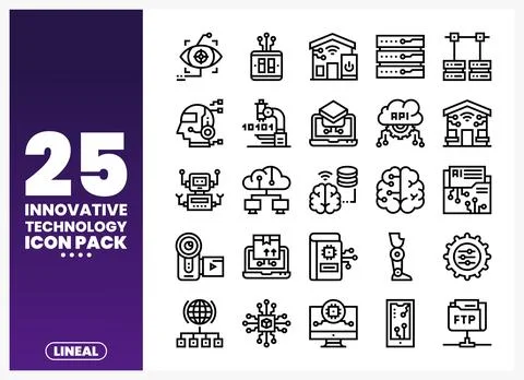Innovative Technology Icons Pack Stock Illustration