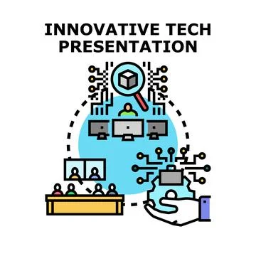 Innovative technology presentation planning and development concept Stock Illustration