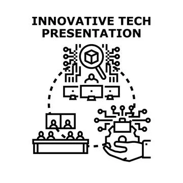 Innovative technology presentation planning and development concept Stock Illustration