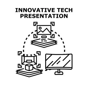 Innovative technology presentation preparing creative content Stock Illustration