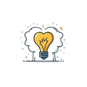 Innovative thinking and creative solutions: a stylized illustration of a he.. Stock Illustration