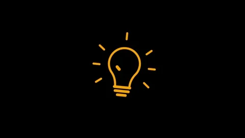 Innovative thinking and idea icon animation isolated on black background Stock Footage 337564967