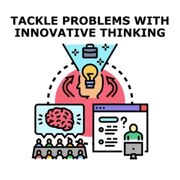 Innovative thinking solving business problems concept illustration Stock Illustration