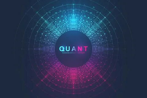 Innovative vector illustration for processing big data quantum computer Stock Illustration
