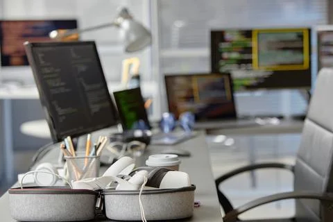 Innovative Virtual Reality Tool at Software Developer Workplace Stock Photos