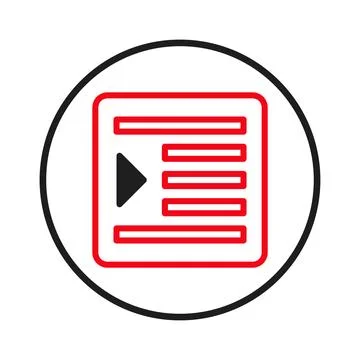 Innovative visual guide interface within a circle emblem representing media.. Stock Illustration
