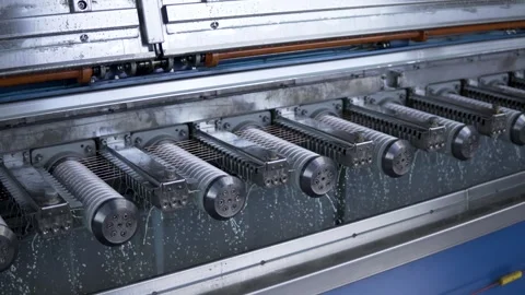 Innovative water cooling system in wire a modern manufacturing Video stock 306300082