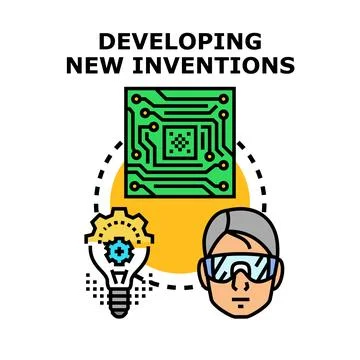 Innovator developing new solutions and digital inventions 스톡 일러스트