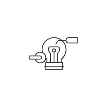 Innovator vector line icon, sign, illustration on background, editable strokes Stock Illustration