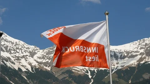 Innsbruck flag in the wind Video stock 89818088