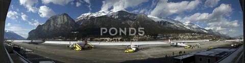 Innsbruck Runway and Aprons Stock Photos