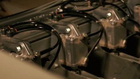 Inoperative machine. Machine tool in production. Stock Footage 125422992