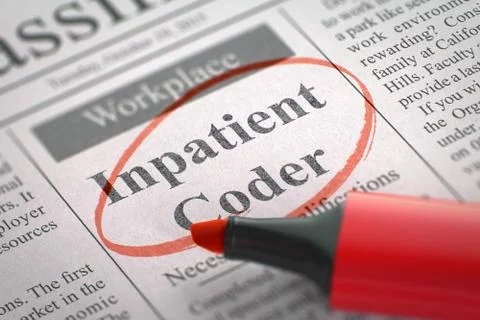 Inpatient Coder Wanted. 3D Illustration Stockillustratie