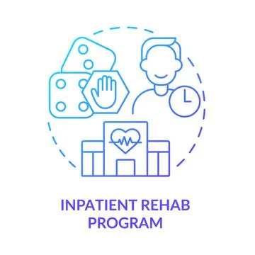 Inpatient rehab program blue gradient concept icon Stockillustratie