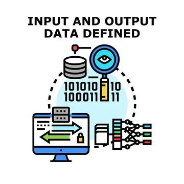 Input and output data flow processing concept Stock Illustration