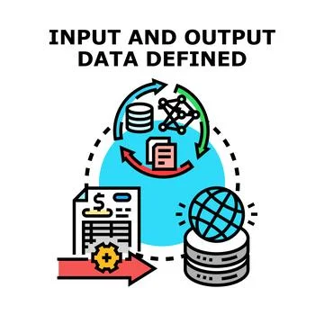 Input and output data processing system concept 스톡 일러스트