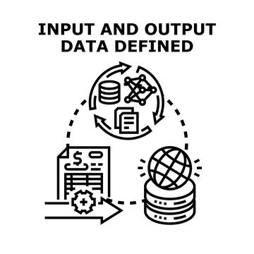 Input and output data processing system concept Stockillustratie