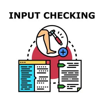 Input checking validating data for system security 스톡 일러스트