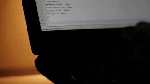 Input Code on the screen of the laptop in the dark Stock Footage 58483451