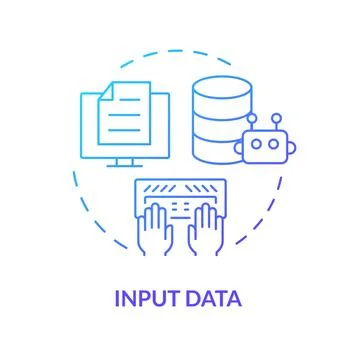 Input data blue gradient concept icon Stock Illustration