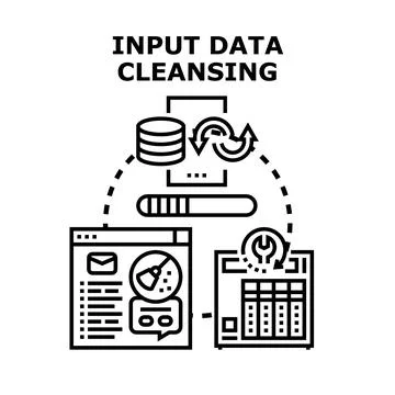 Input data cleansing processing for secure management Illustrazione stock