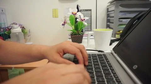 Input data on keyboard Stock Footage 40213208