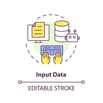 Input data multi color concept icon Stock Illustration