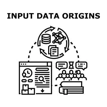 Input data origins vector concept illustration Stock Illustration