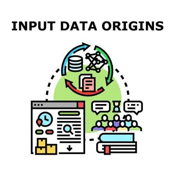 Input data origins vector concept illustration Stock Illustration