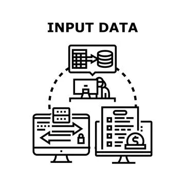 Input data processing and digital information management Stock Illustration