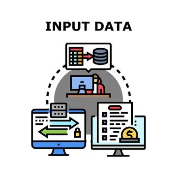 Input data processing and digital information management Stock Illustration