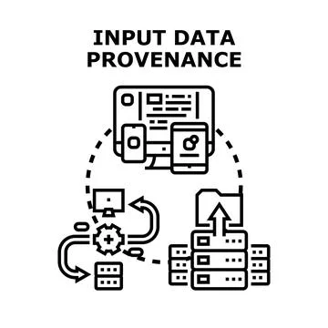 Input data provenance concept for digital information Stock Illustration
