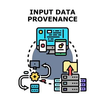 Input data provenance concept for digital information Stock Illustration