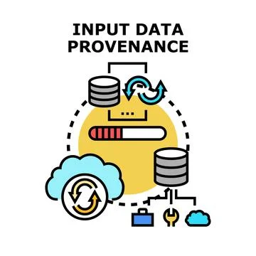Input data provenance tracing with processing workflow 스톡 일러스트