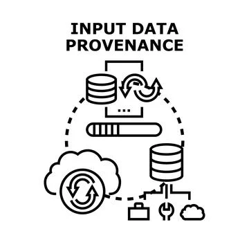 Input data provenance tracing with processing workflow Stockillustratie
